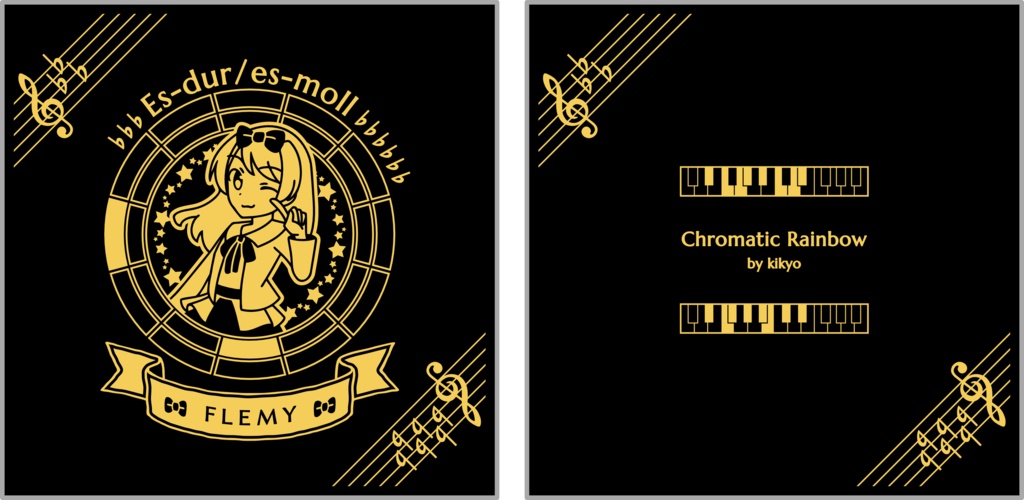 【調性記念日制定応援】調性さんクッションカバー(クロマティックレインボー)