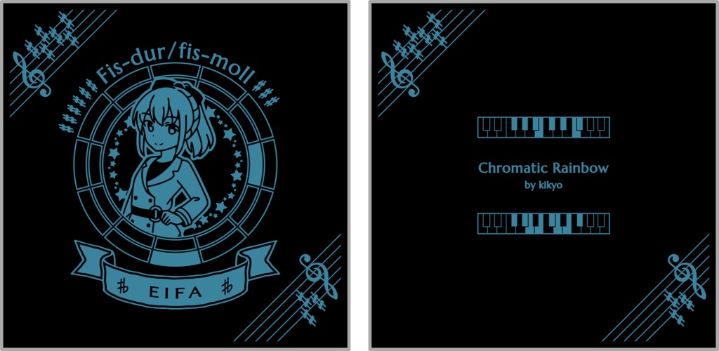 【調性記念日制定応援】調性さんクッションカバー(クロマティックレインボー)
