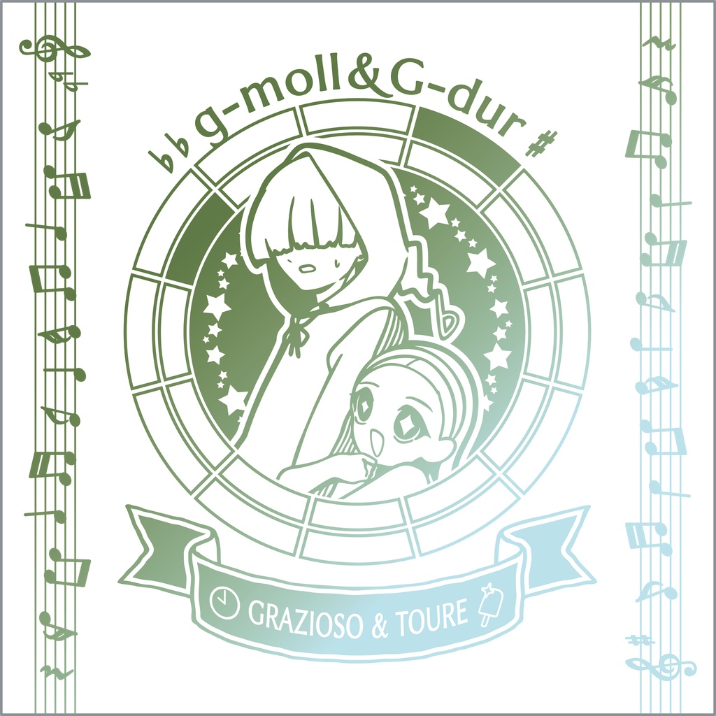 【調性記念日制定応援】調性さんミニタオル(長調さん短調さん)