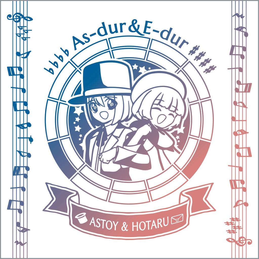 【調性記念日制定応援】調性さんミニタオル(長調さん短調さん)