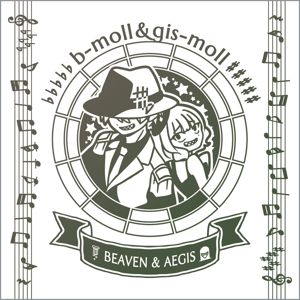 【調性記念日制定応援】調性さんミニタオル(長調さん短調さん)