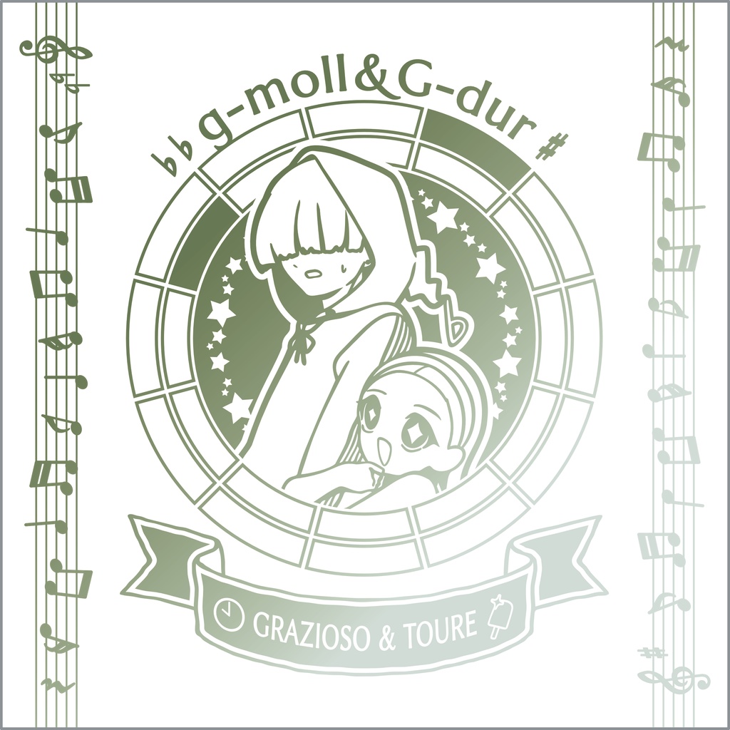 【調性記念日制定応援】調性さんミニタオル(長調さん短調さん)