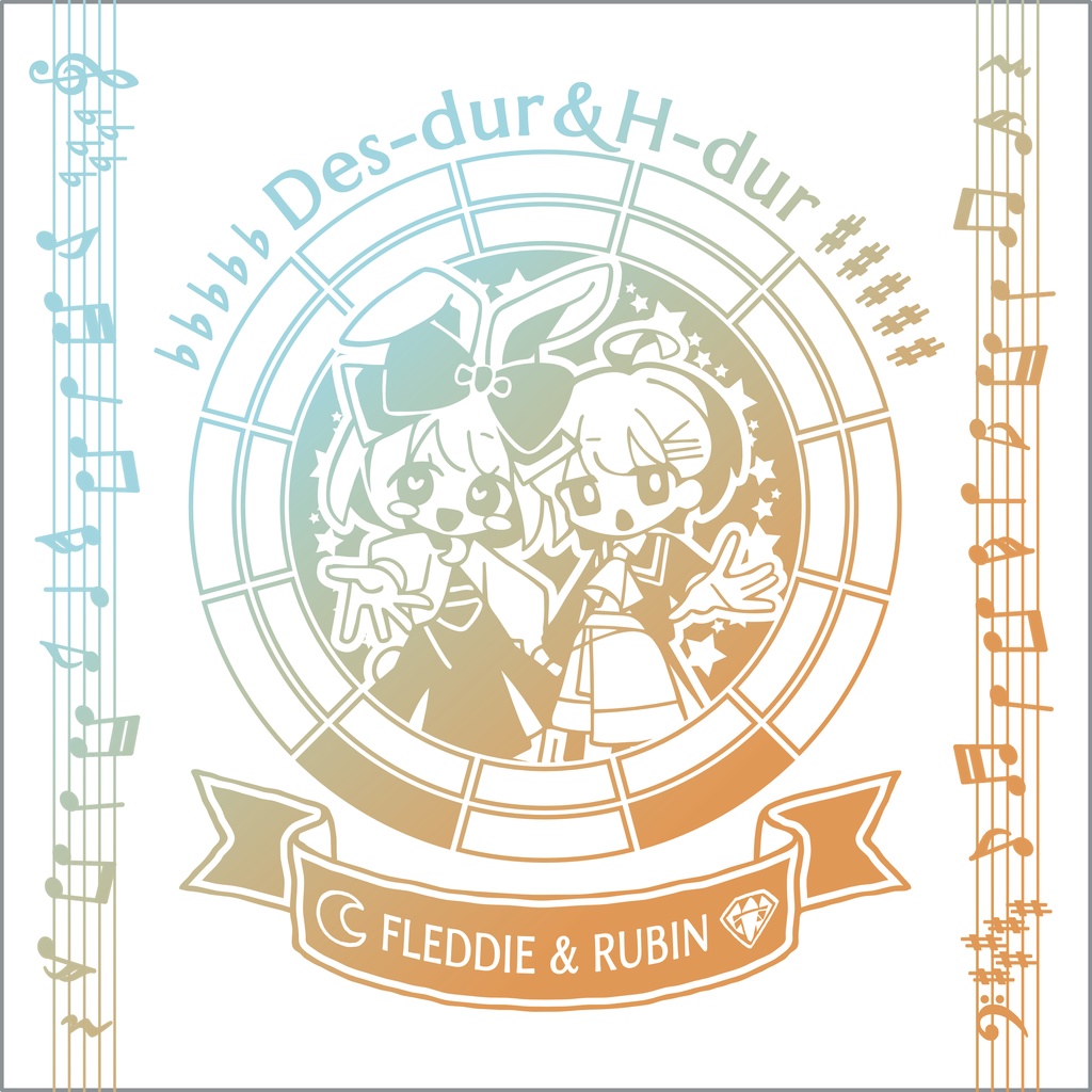 【調性記念日制定応援】調性さんミニタオル(ハートフル平均律)