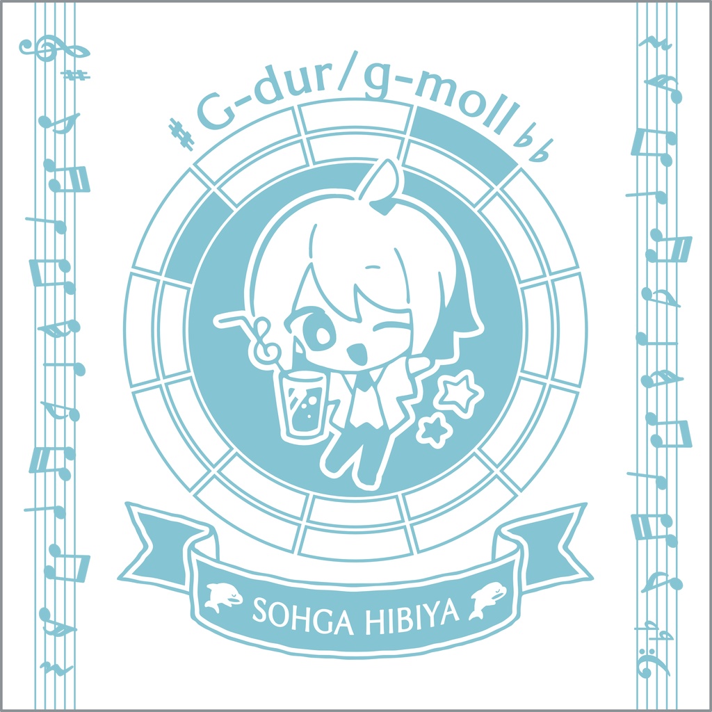 【調性記念日制定応援】調性さんミニタオル(ハートフル平均律)