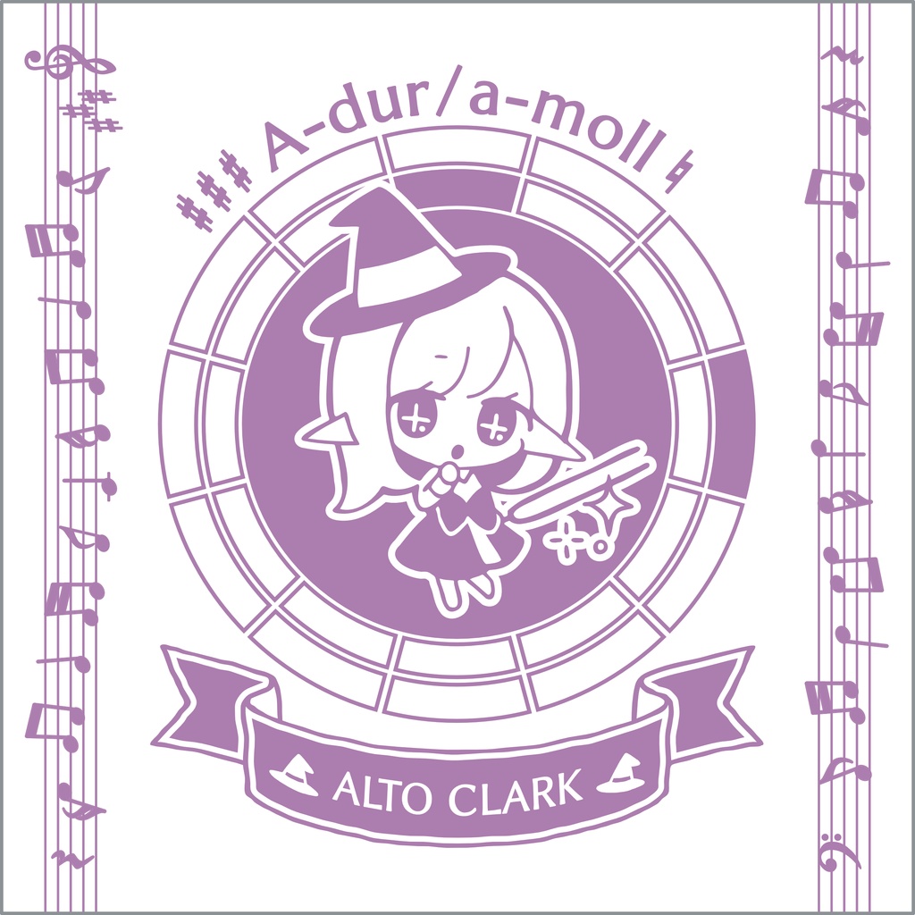 【調性記念日制定応援】調性さんミニタオル(ハートフル平均律)