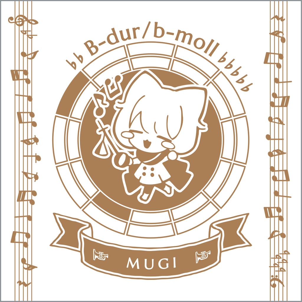 【調性記念日制定応援】調性さんミニタオル(ハートフル平均律)