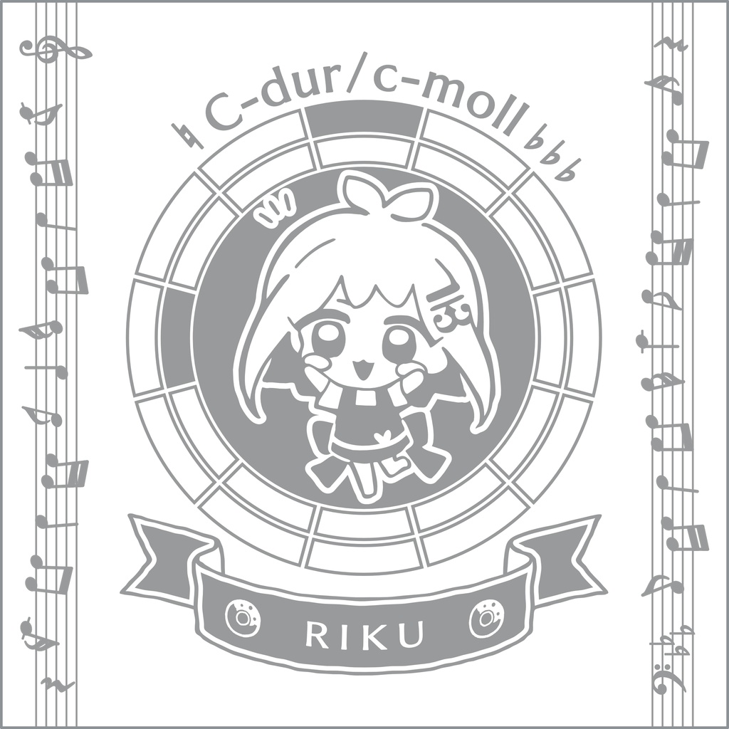 【調性記念日制定応援】調性さんミニタオル(ハートフル平均律)