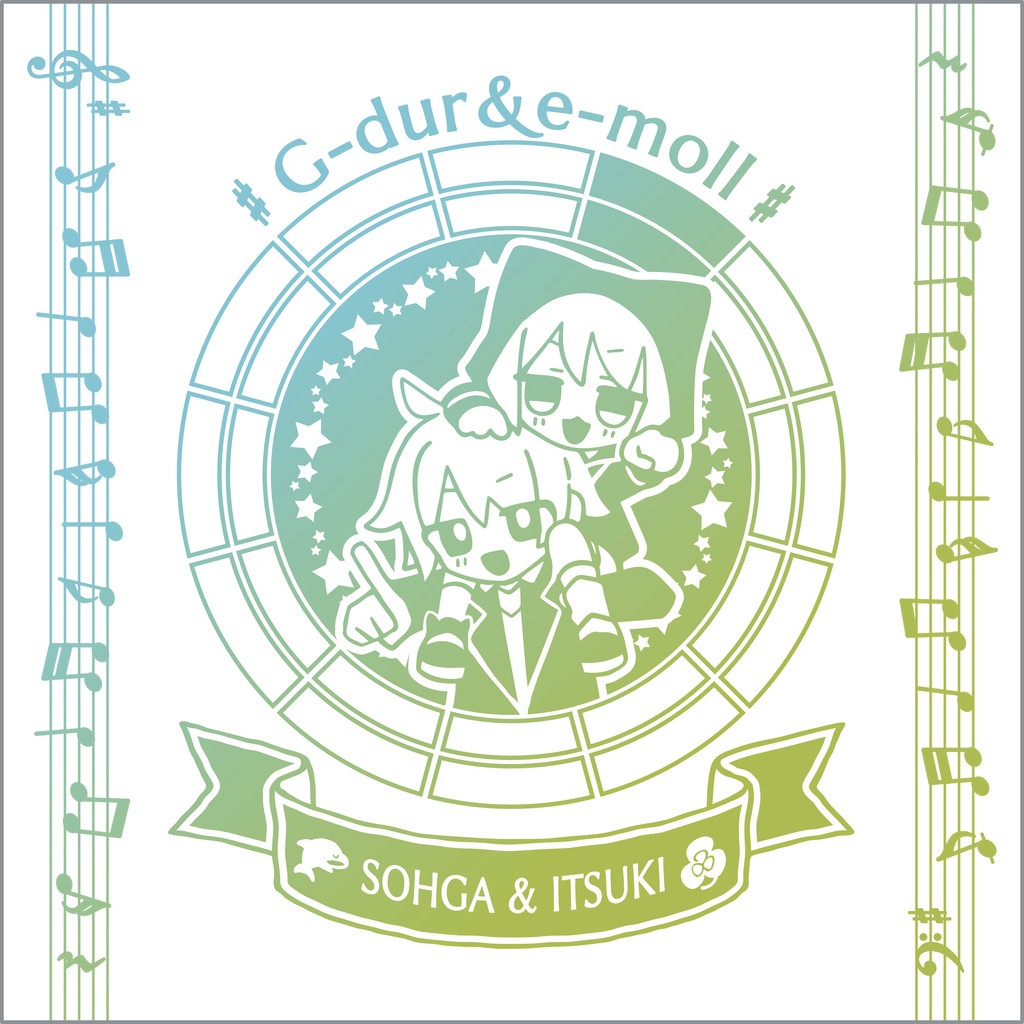 【調性記念日制定応援】調性さんミニタオル(ハートフル平均律)