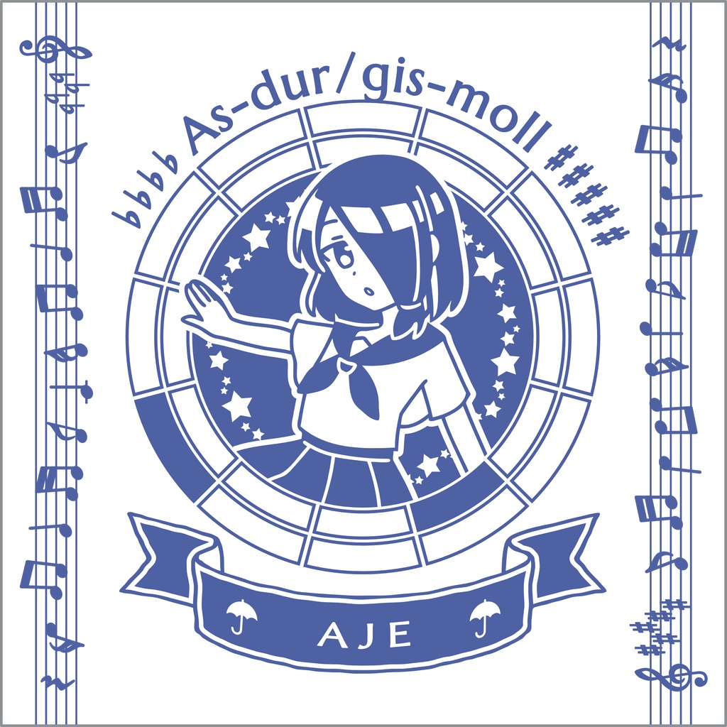 【調性記念日制定応援】調性さんミニタオル(クロマティックレインボー)