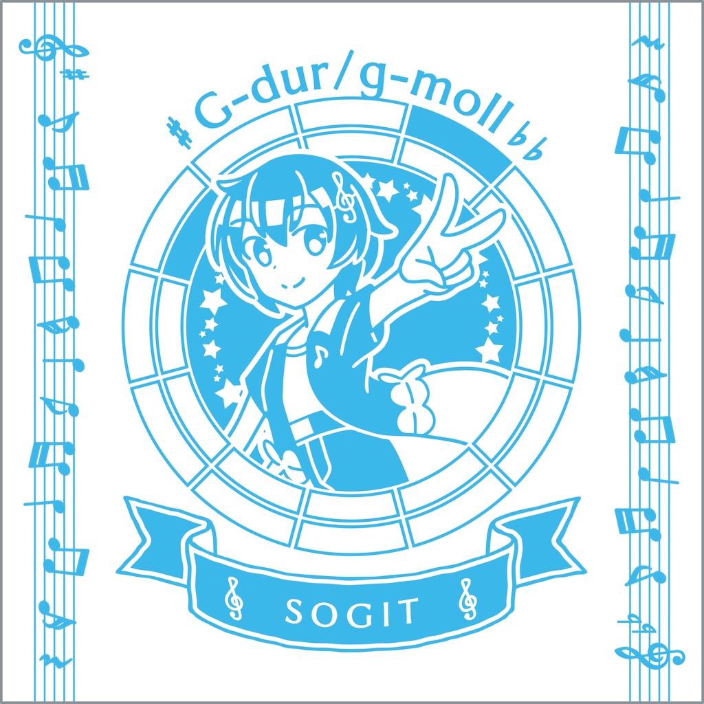 【調性記念日制定応援】調性さんミニタオル(クロマティックレインボー)