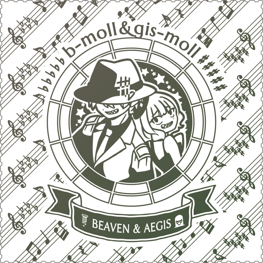 【調性記念日制定応援】調性さんクリーナークロス/眼鏡拭き(長調さん短調さん)