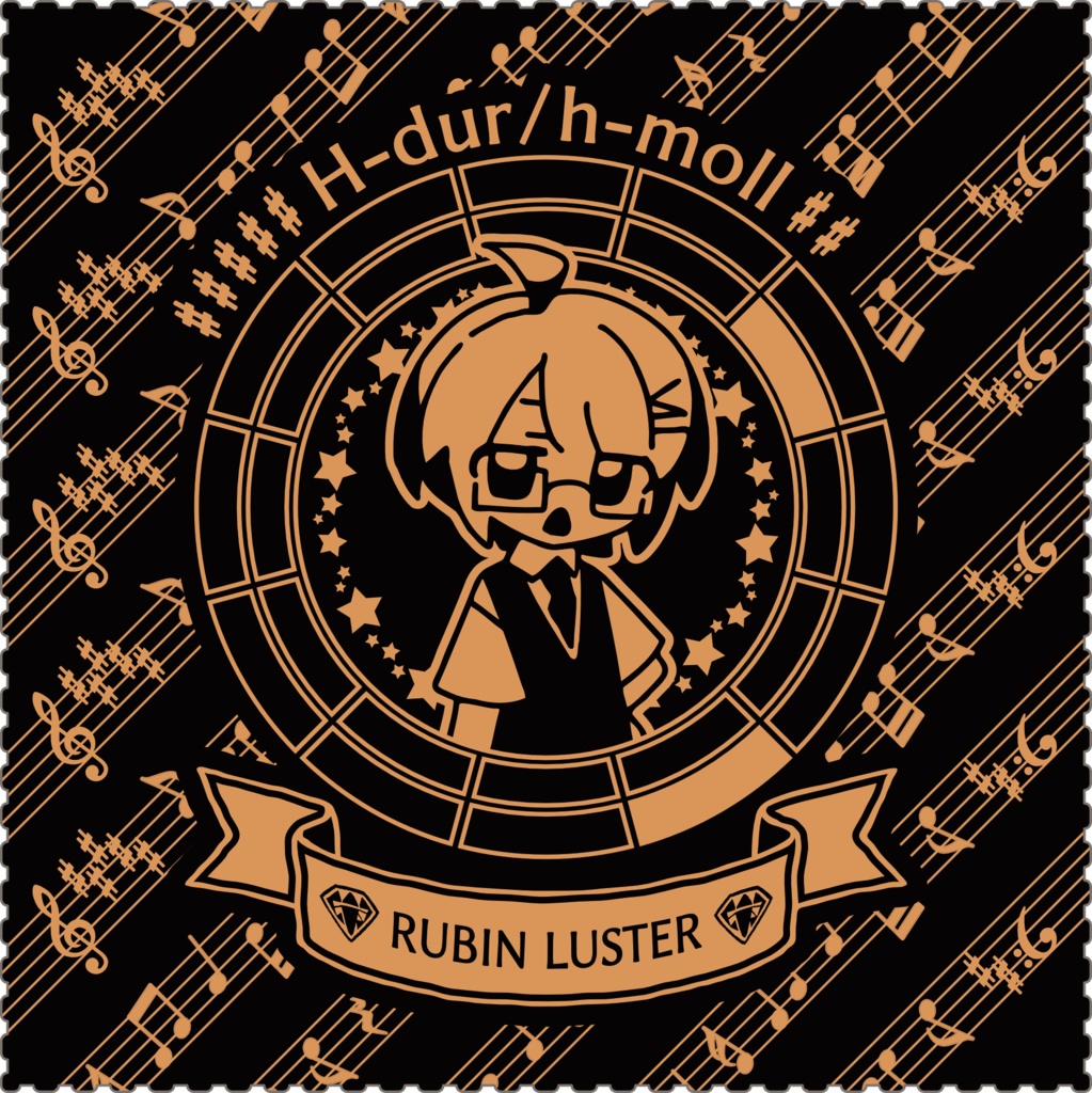 【調性記念日制定応援】調性さんクリーナークロス/眼鏡拭き(ハートフル平均律)