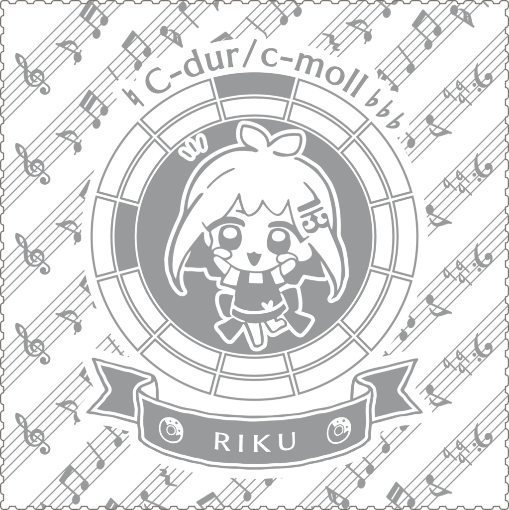 【調性記念日制定応援】調性さんクリーナークロス/眼鏡拭き(ハートフル平均律)