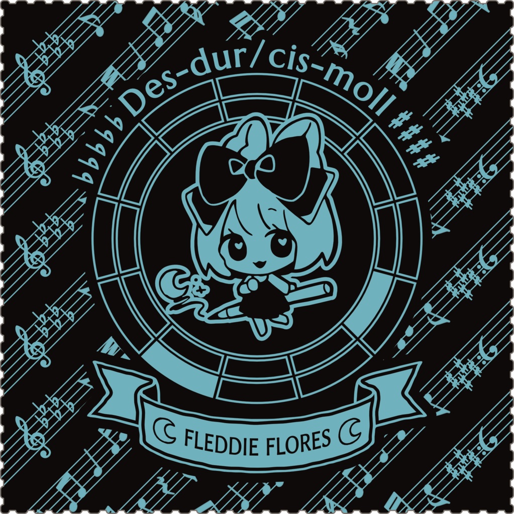 【調性記念日制定応援】調性さんクリーナークロス/眼鏡拭き(ハートフル平均律)