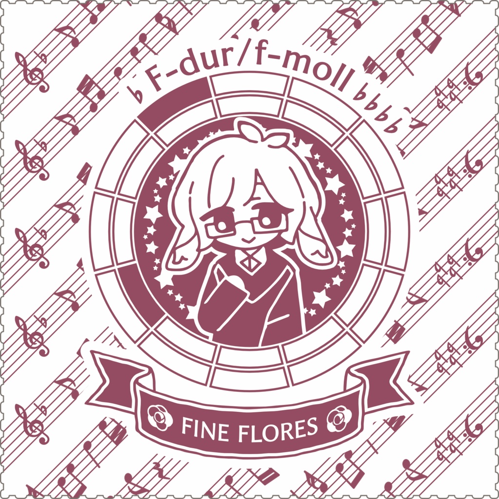 【調性記念日制定応援】調性さんクリーナークロス/眼鏡拭き(ハートフル平均律)