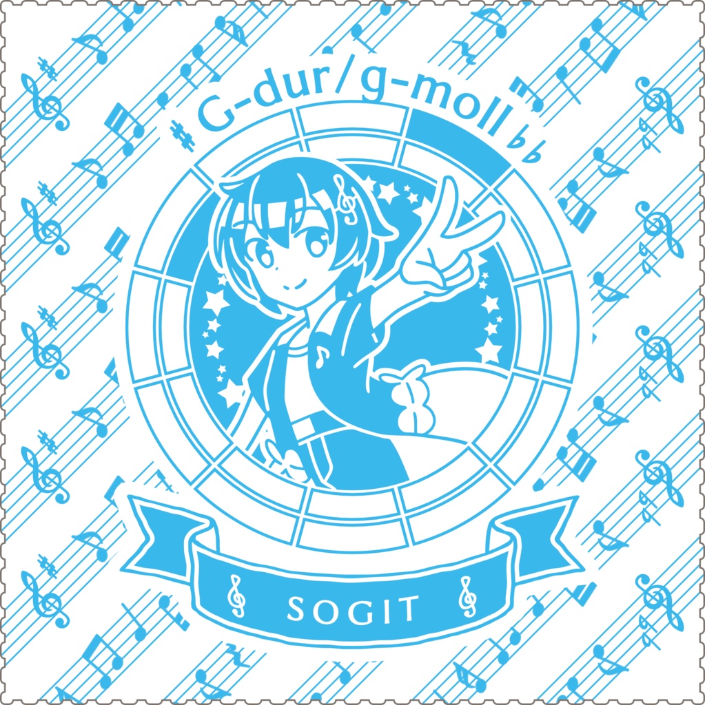 【調性記念日制定応援】調性さんクリーナークロス/眼鏡拭き(クロマティックレインボー)