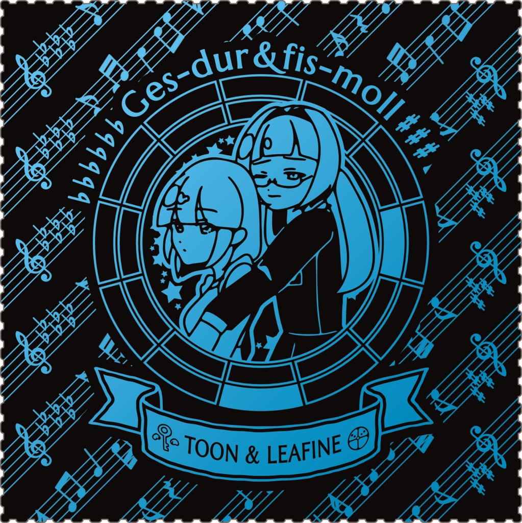 【調性記念日制定応援】調性さんクリーナークロス/眼鏡拭き(表月裏月)