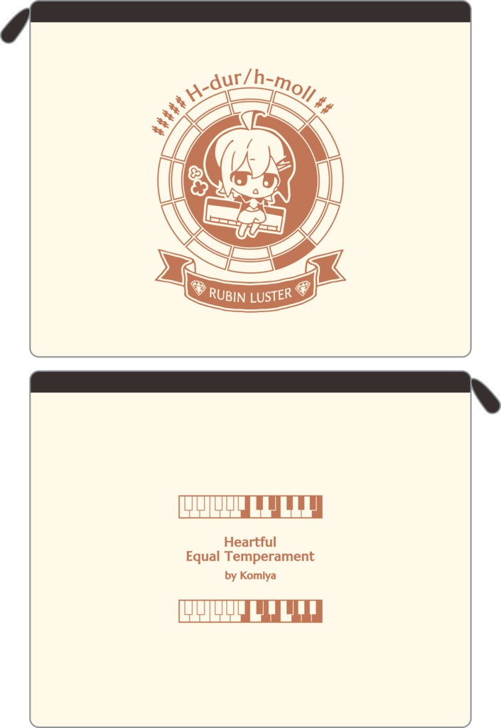 【調性記念日制定応援】調性さんフラットポーチ(ハートフル平均律)