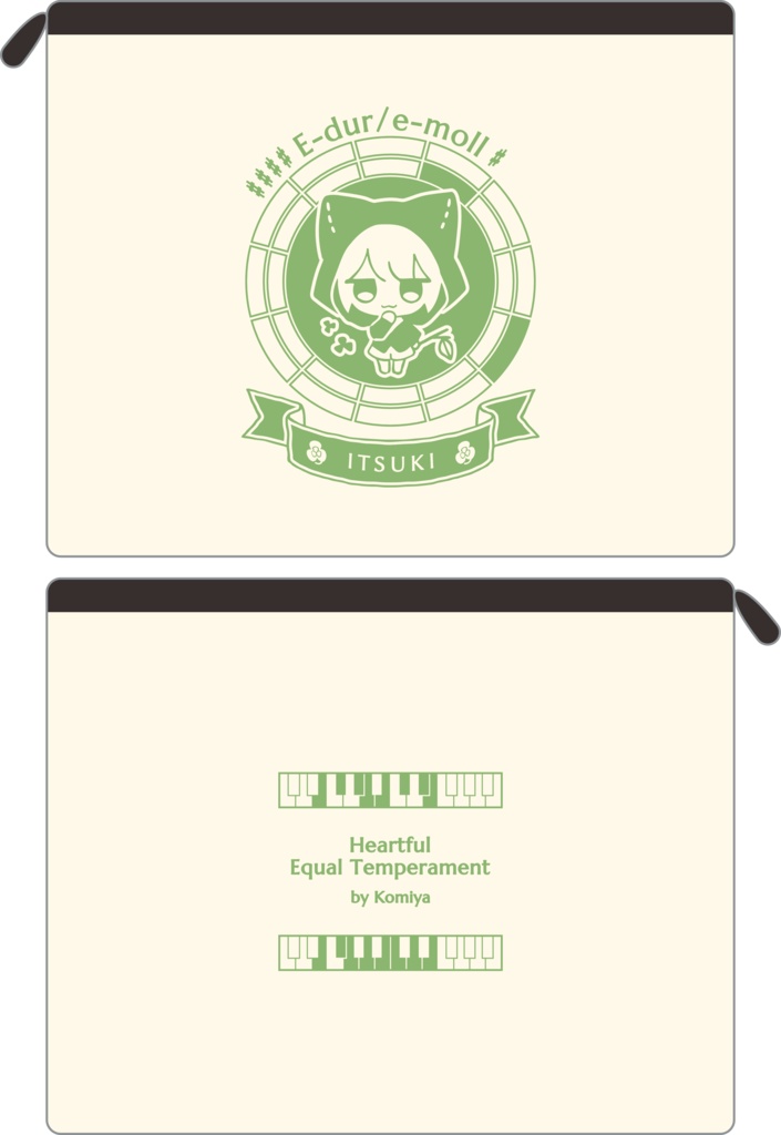 【調性記念日制定応援】調性さんフラットポーチ(ハートフル平均律)