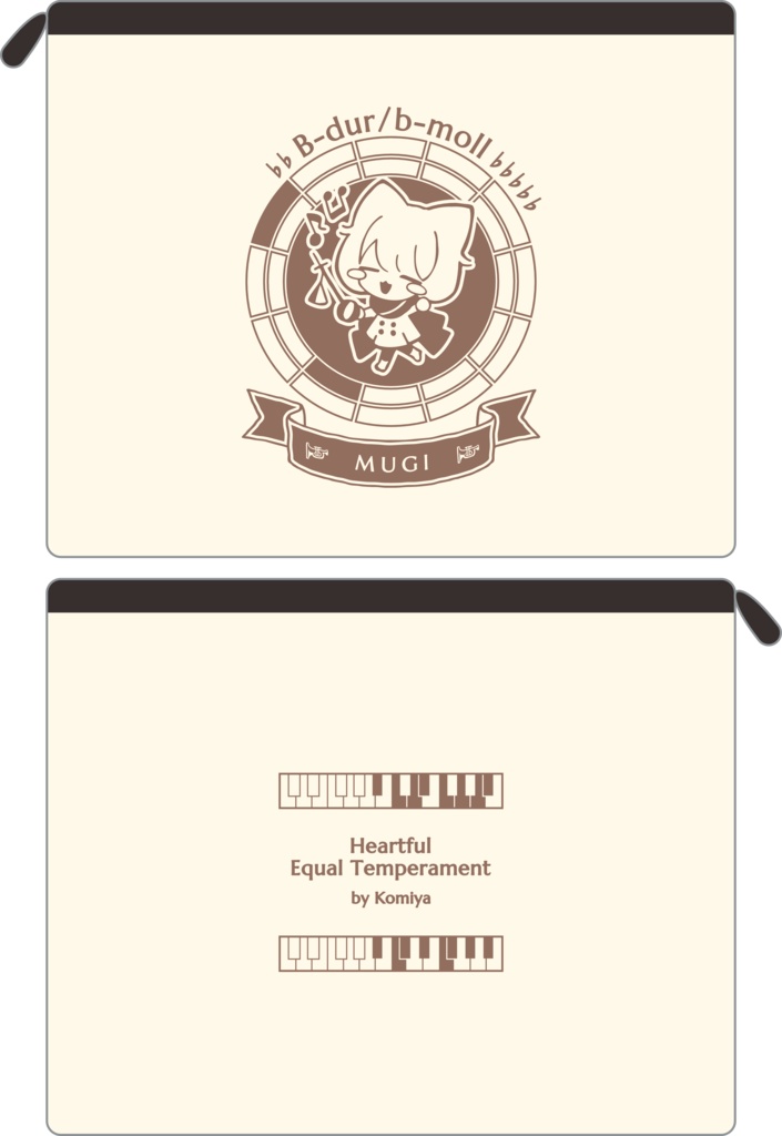 【調性記念日制定応援】調性さんフラットポーチ(ハートフル平均律)