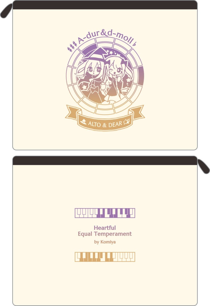 【調性記念日制定応援】調性さんフラットポーチ(ハートフル平均律)