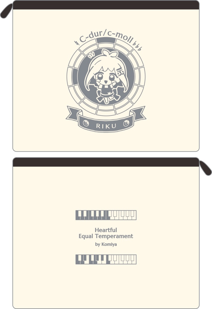 【調性記念日制定応援】調性さんフラットポーチ(ハートフル平均律)