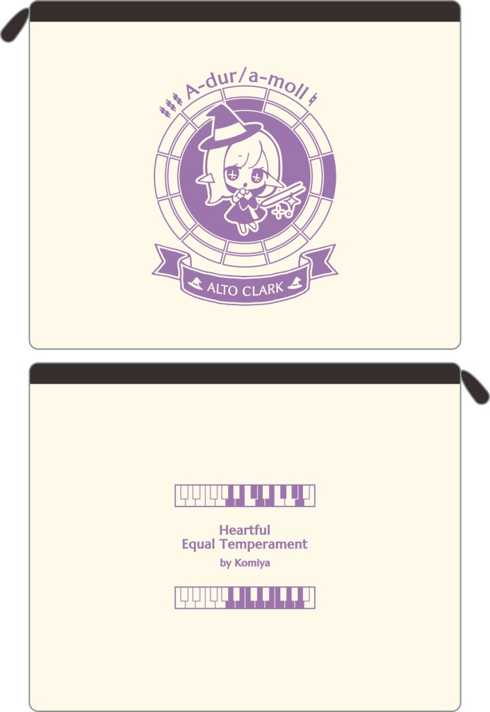 【調性記念日制定応援】調性さんフラットポーチ(ハートフル平均律)