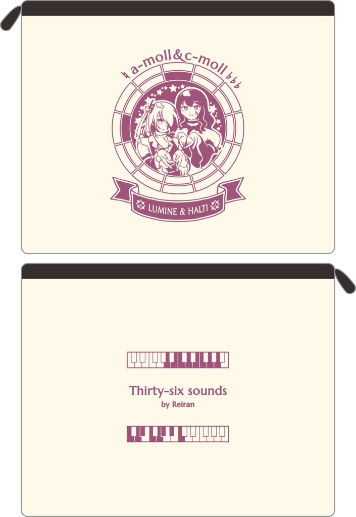 【調性記念日制定応援】調性さんフラットポーチ(三十六に散る願い)