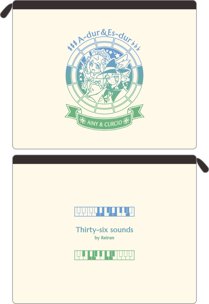 【調性記念日制定応援】調性さんフラットポーチ(三十六に散る願い)