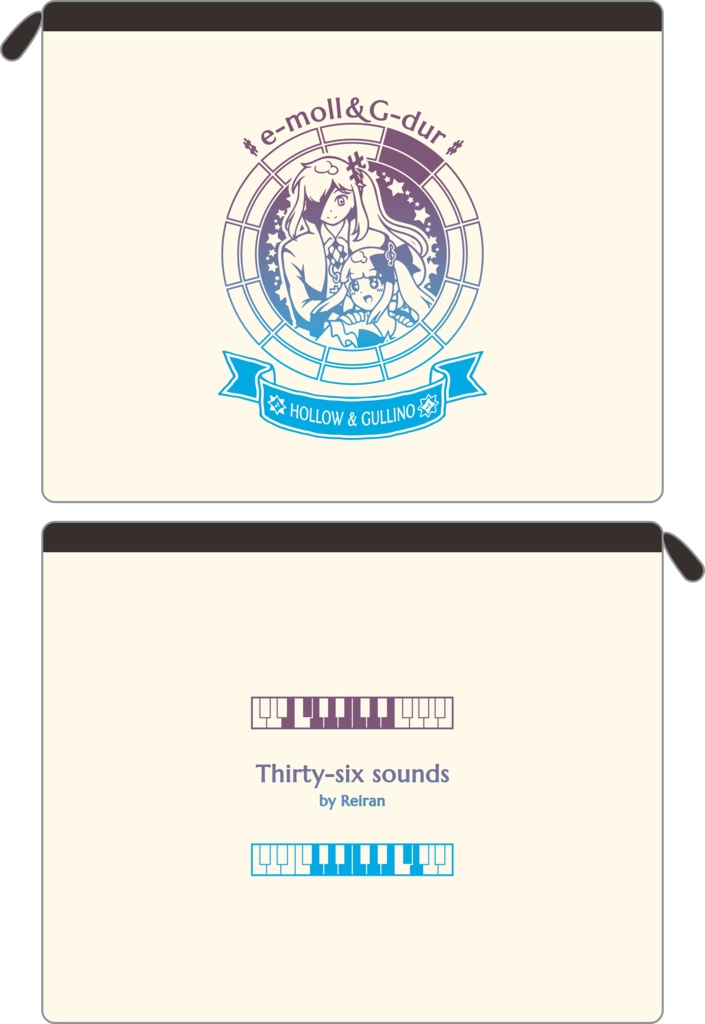 【調性記念日制定応援】調性さんフラットポーチ(三十六に散る願い)