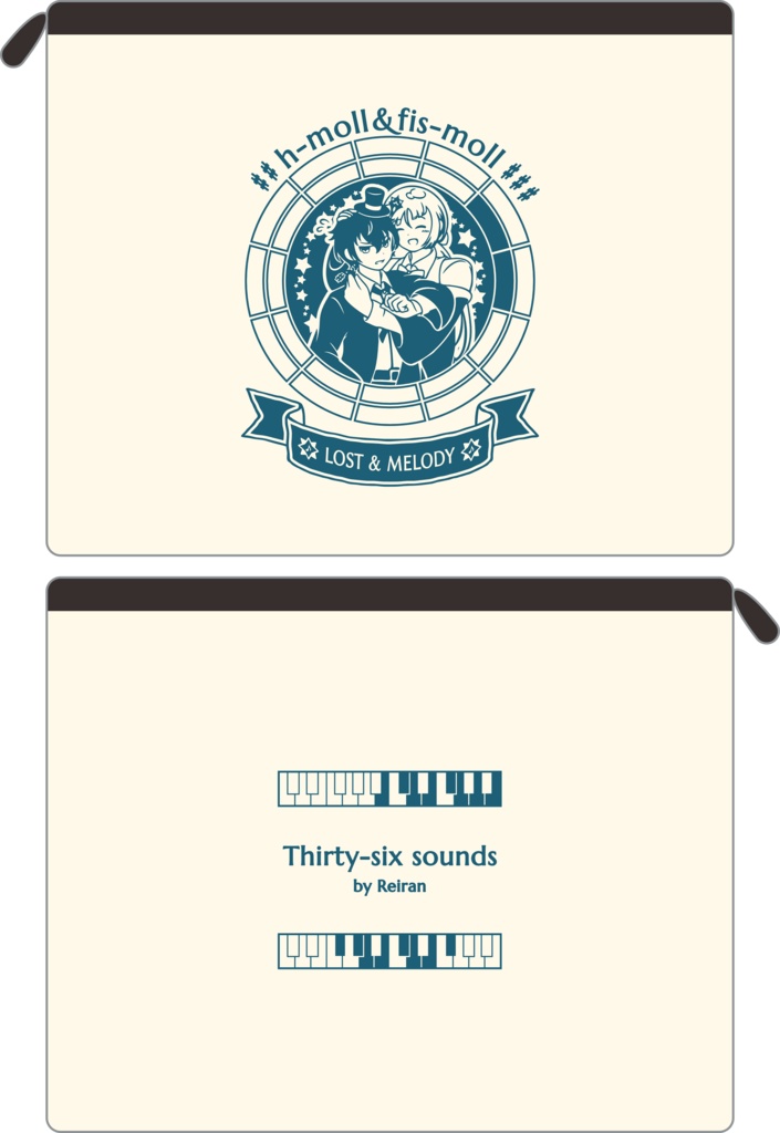 【調性記念日制定応援】調性さんフラットポーチ(三十六に散る願い)
