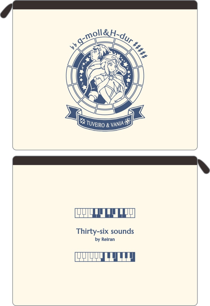 【調性記念日制定応援】調性さんフラットポーチ(三十六に散る願い)