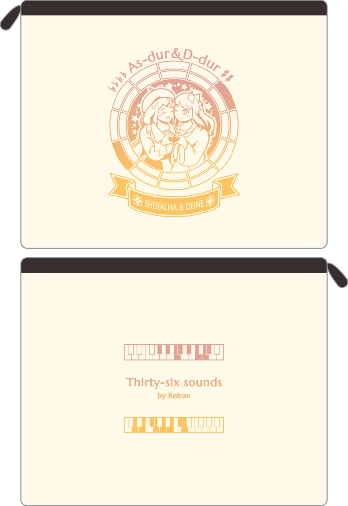 【調性記念日制定応援】調性さんフラットポーチ(三十六に散る願い)