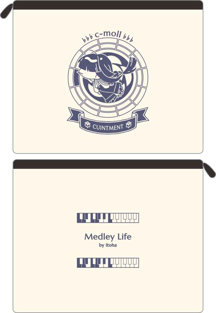 【調性記念日制定応援】調性さんフラットポーチ(よせあつめライフ)