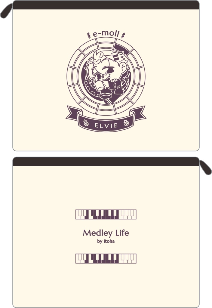 【調性記念日制定応援】調性さんフラットポーチ(よせあつめライフ)