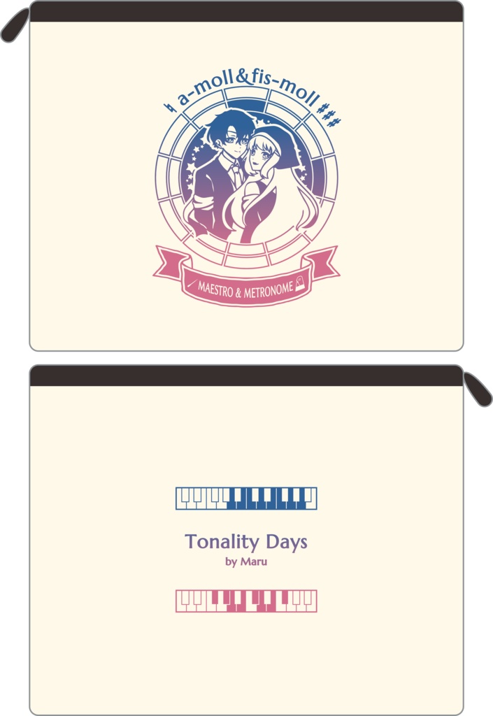 【調性記念日制定応援】調性さんフラットポーチ(調性日和)