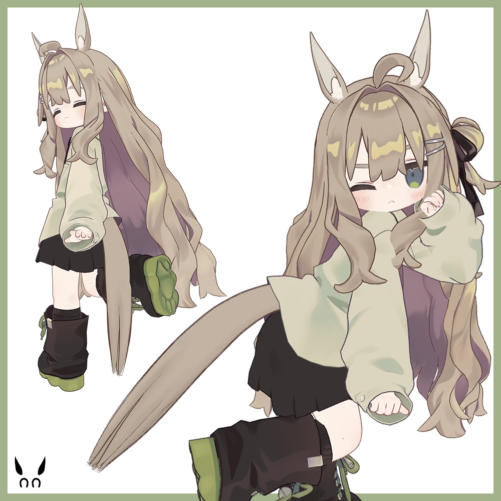 【キプフェル対応】うまみみ!&しっぽ!- A pair of horse ears and tail designed for Kipfel