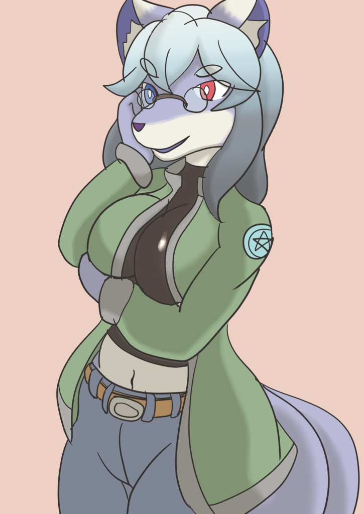 狐のおねぇさん缶バッチ