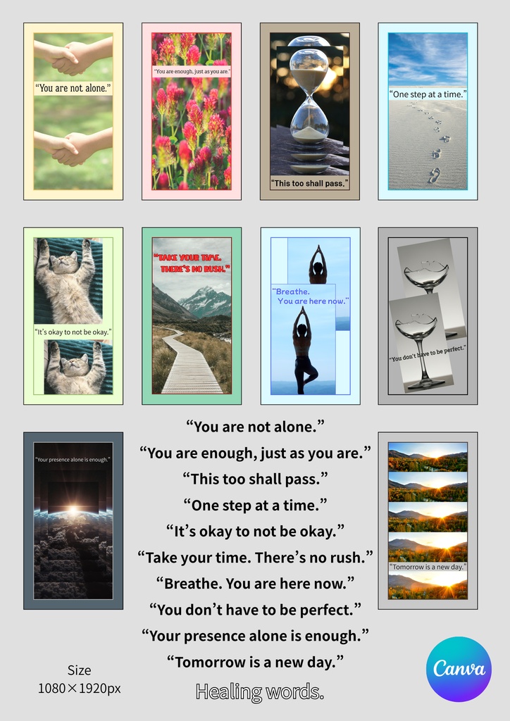 【Canva】Healing Words.(癒しの言葉)スマホ壁紙①