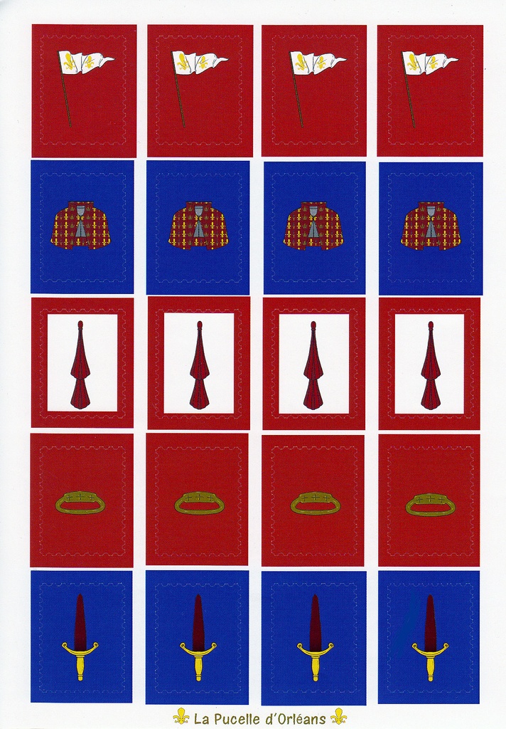 切手風シール:ジャンヌダルク列聖100周年記念グッズ