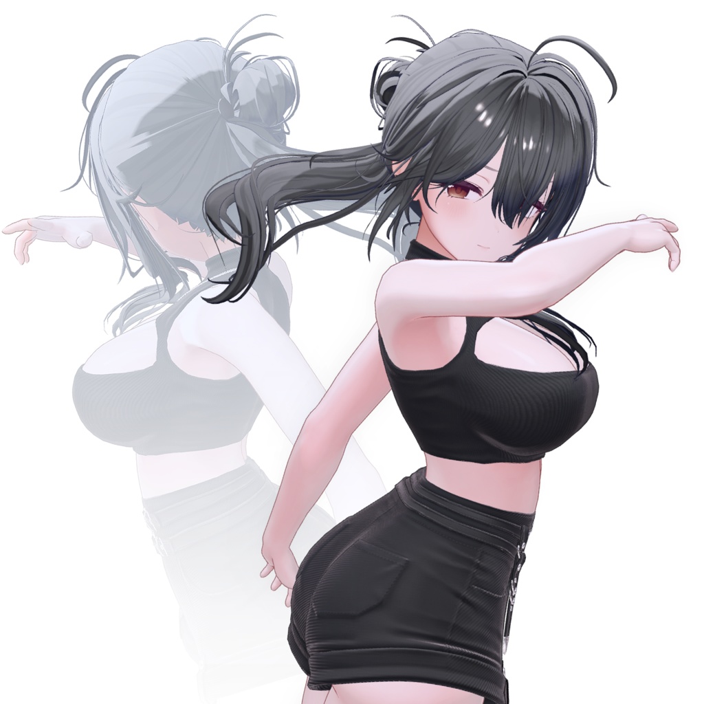 お団子ポニーテール