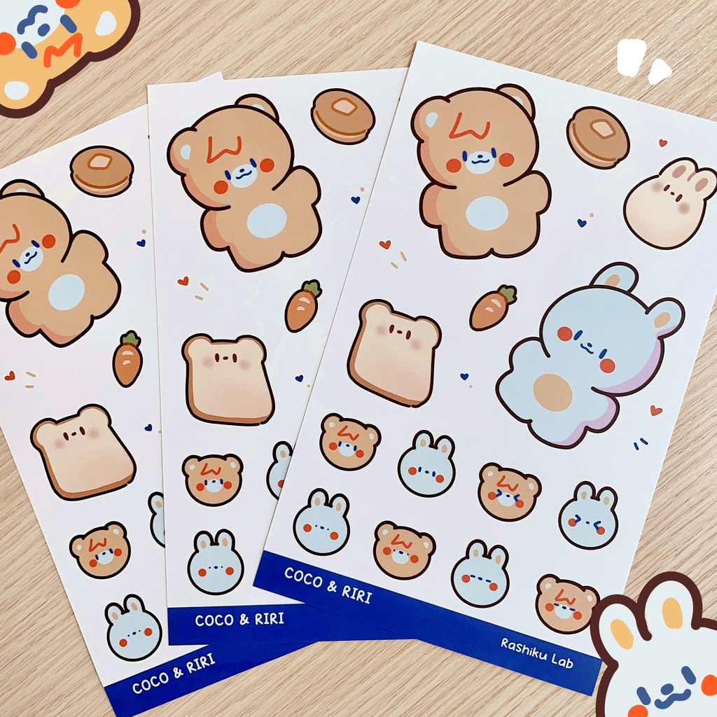 COCO & RIRI ステッカー・シール/Sticker Sheet