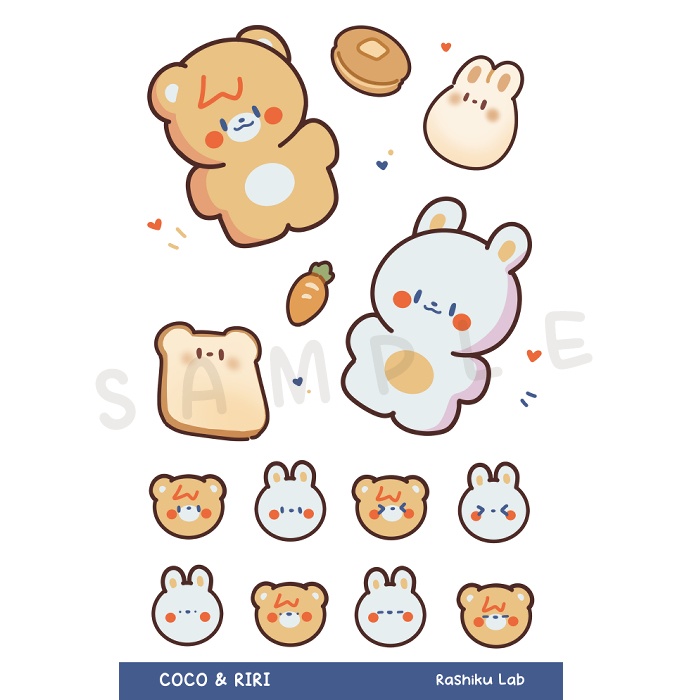 COCO & RIRI ステッカー・シール/Sticker Sheet