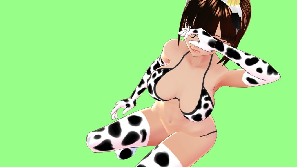 【無料版あり】牛ビキニセット【Vroid】