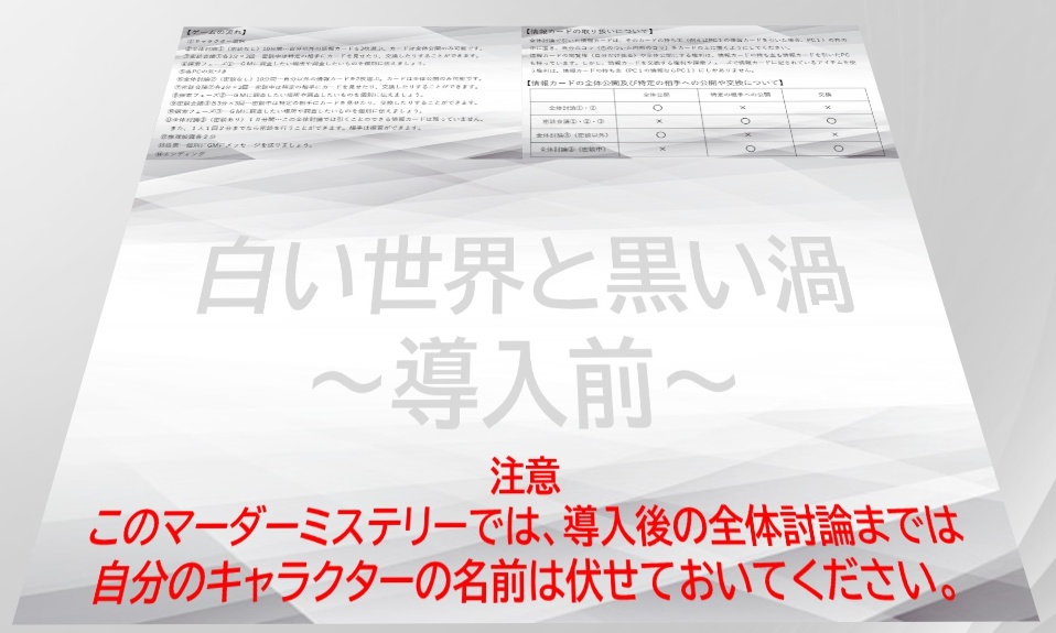 マーダーミステリー「白い世界と黒い渦」