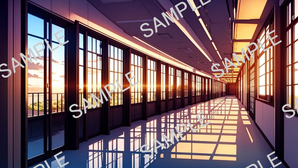 立ち絵/背景素材 制服女子/廊下