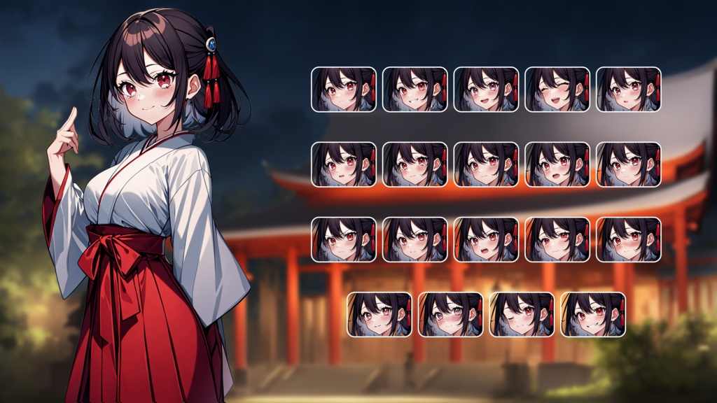 立ち絵/背景素材 巫女/神社・鳥居