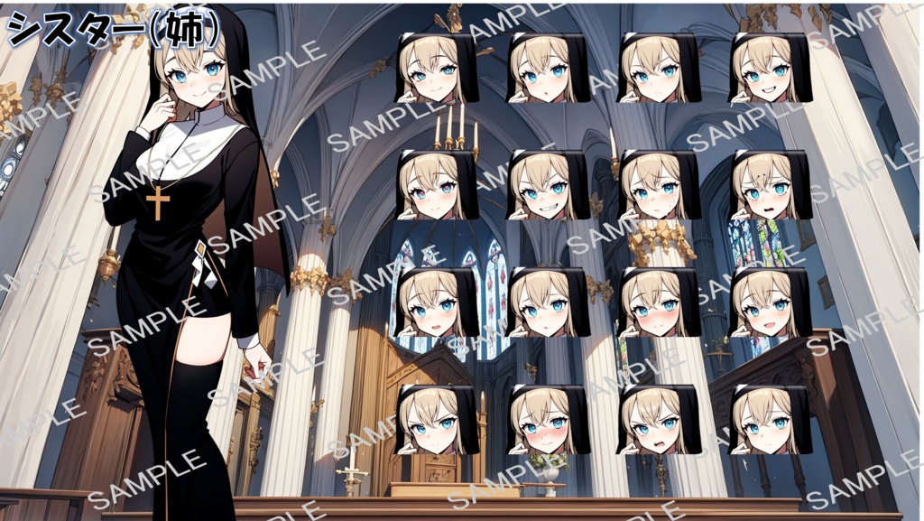 立ち絵/背景 シスター・修道女姉妹/教会
