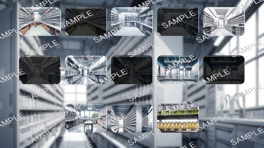 【無料版あり】立ち絵/背景 白衣の女性・研究員/研究所・培養槽