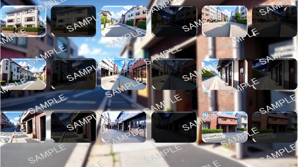 【無料版あり】立ち絵/背景 セーラー服のツインテール少女/通学路・住宅街・町中・夜景